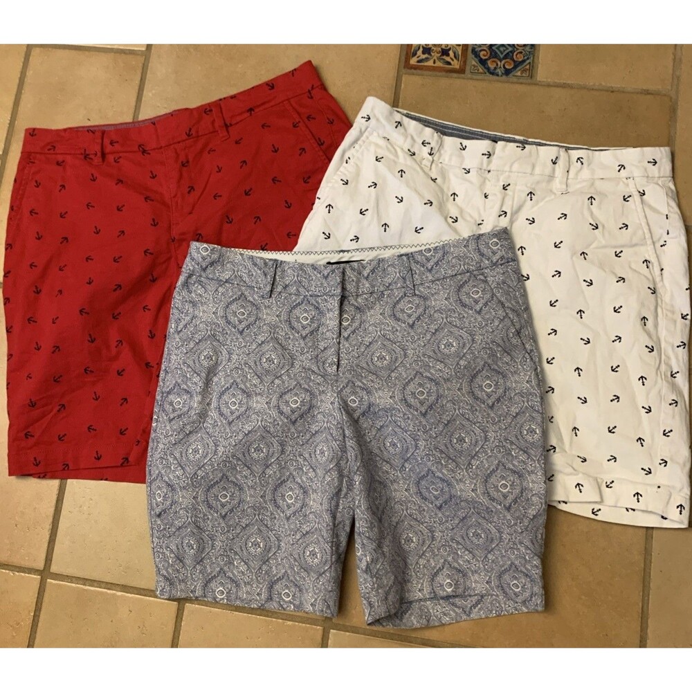 Shorts Lot Willi Smith Tommy Hilfiger Anchors 6/8 Cotton Stretch Chino Preppy